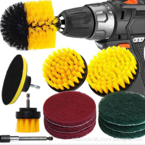 Electric Cleaning Brush 12-piece Electric Drill Car Brush Head Set Floor Wall Descaling Cleaning And Polishing